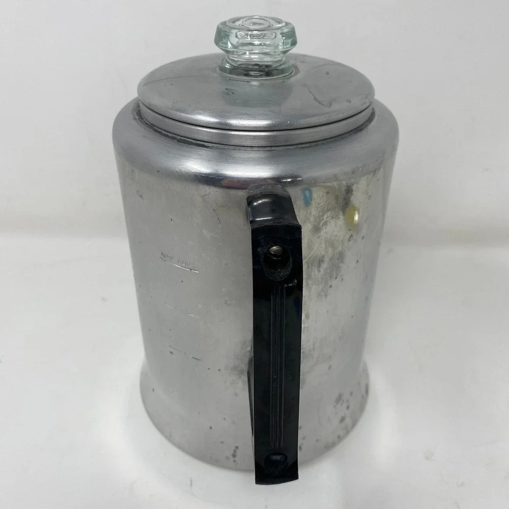 Mirro Percolator Silver Aluminum Vintage Stovetop Coffee Pot M-0809